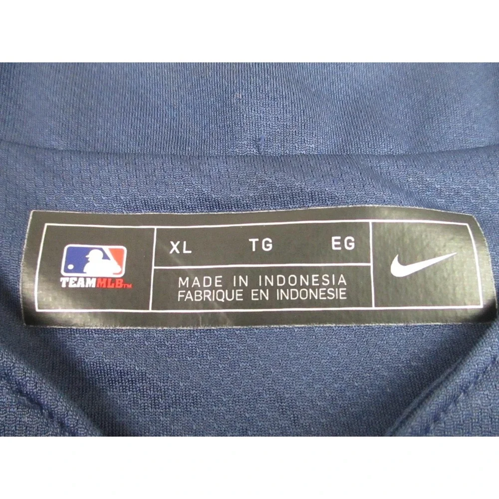 Nike Atlanta Braves Shirt Mens XL‎ Blue MLB Baseball Coach Polyester Lightweight